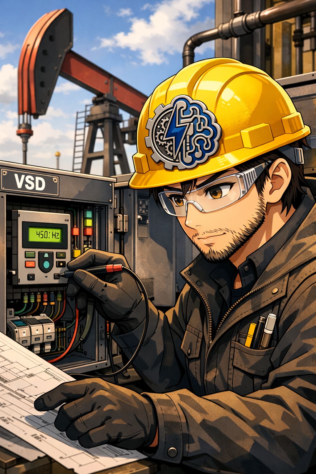 Engineer working on IQLogic VSD panel in the field
